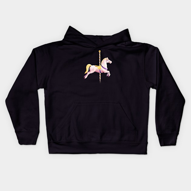 Carousel Merry Go Round Pony Horse Kids Hoodie by Happy Art Designs